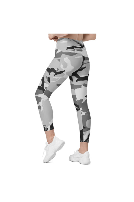 All-Over Print Recycled Crossover Leggings with Pockets